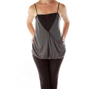Banana Republic Gray Black Woven Tank Top